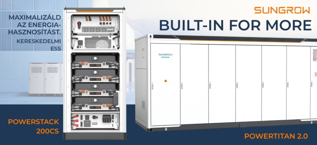 Sungrow PowerStack és PowerTitan 2.0 – Nagyteljesítményű energiatárolás FCR-hez és ipari projektekhez